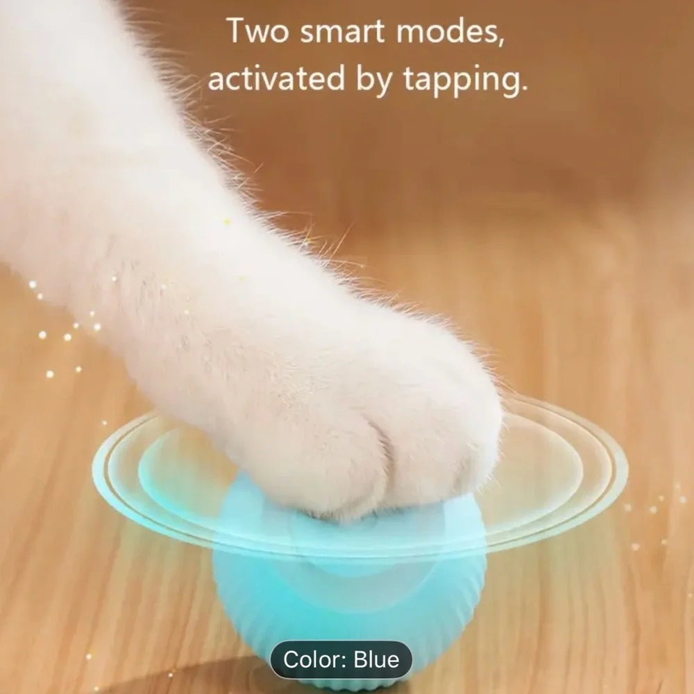 Cat Toy, Interactive Blue Pet Toy Ball, Intelligent Function, Rechargeable NWT